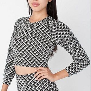 American Apparel Long Sleeve Crop Jacquard Sweater